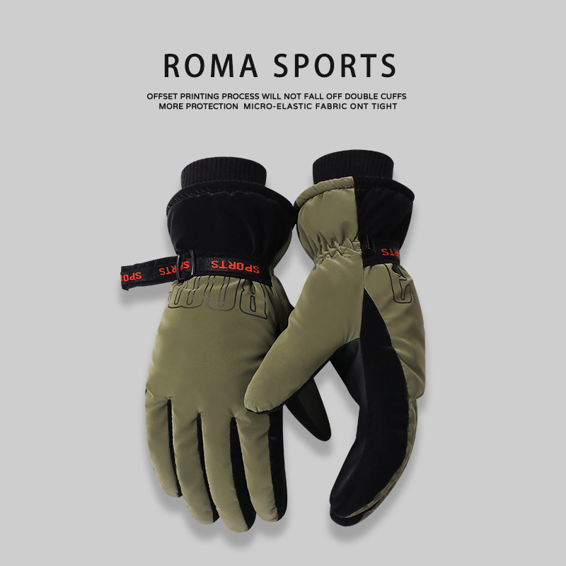 Guantes de esquí al por mayor para hombres a prueba de frío y anticongelante de invierno más engrosamiento de terciopelo para jugar con guantes de ciclismo en la nieve Pantalla táctil de esquí para mujeres