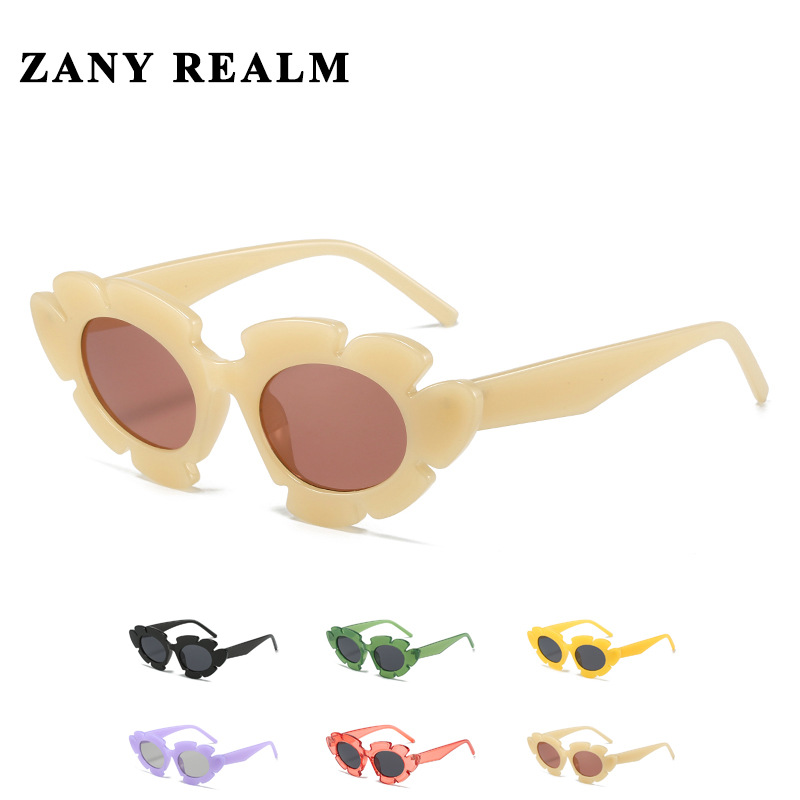 Nueva chica caliente divertido flor gafas de sol retro ojo de gato y2g millennium estilo gafas de sol fabricante en stock