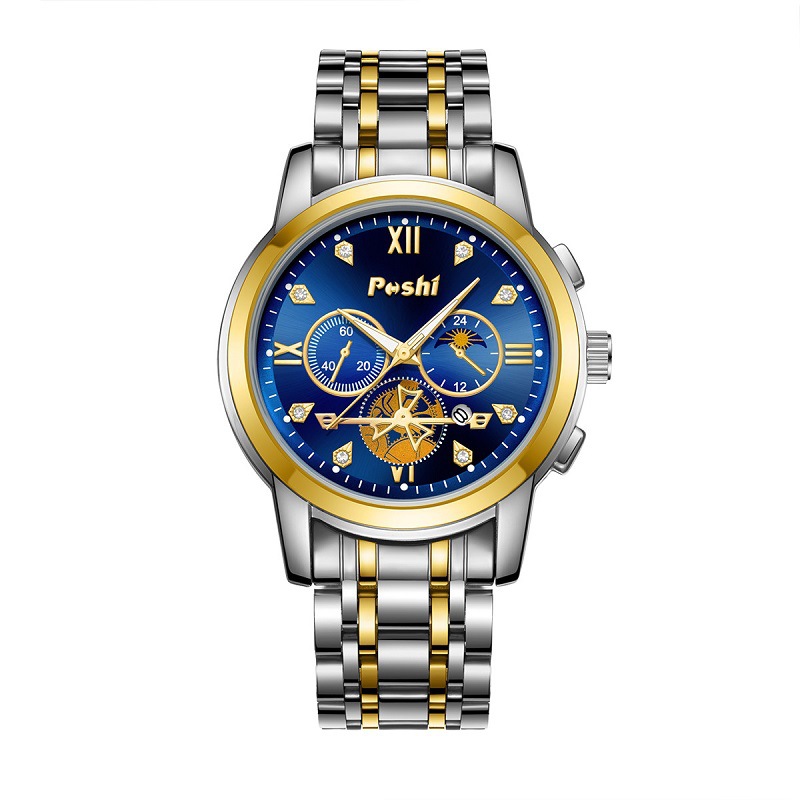 Reloj de la marca POSHI venta caliente transfronteriza multifunción impermeable reloj de cuarzo luminoso no mecánico reloj para hombre