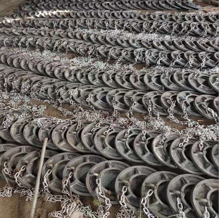 矿用单体液压支柱柱鞋300mm400mm铸钢柱鞋带1.2米防倒链条柱鞋配