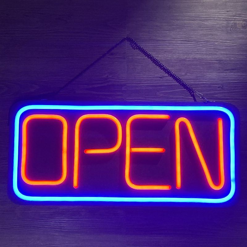 柔性霓虹灯带广告牌 发光字LED霓虹灯牌 招牌open霓虹灯店招厂家