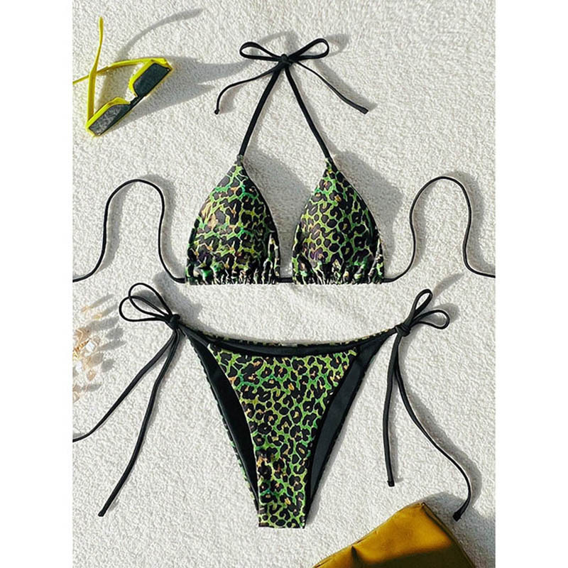 Leopard Bikini Set Für Damen Sexy Zweiteiliger Badeanzug_voghion.com