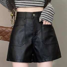 皮短裤女秋冬新款高腰宽松显瘦气质时尚百搭外穿阔腿靴裤潮百搭款