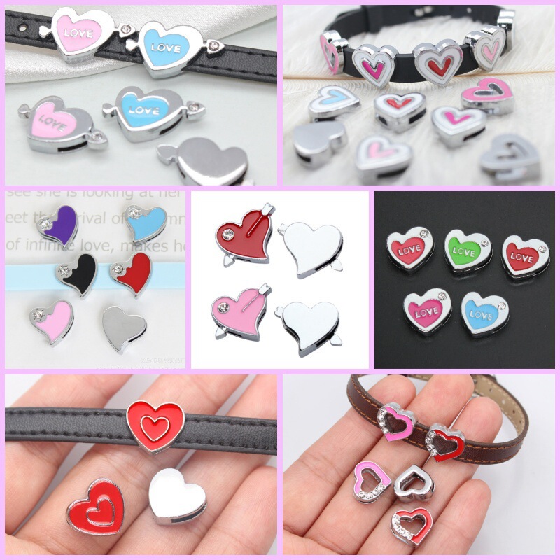 8mm Heart-Shaped Rhinestone Stringing Beads Suitable for Wristbands, Bracelets, Jewelry DIY Loose Beads, Perforated Alloy Accessories 8mm Heart-Shaped Rhinestone Stringing Beads Suitable for Wristbands, Bracelets, Jewelry DIY Loose Beads, Perforated Alloy Accessories