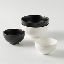 陶瓷碗浮雕岩石纹米饭碗家用2024新款釉下彩汤面碗甜品燕麦片小碗