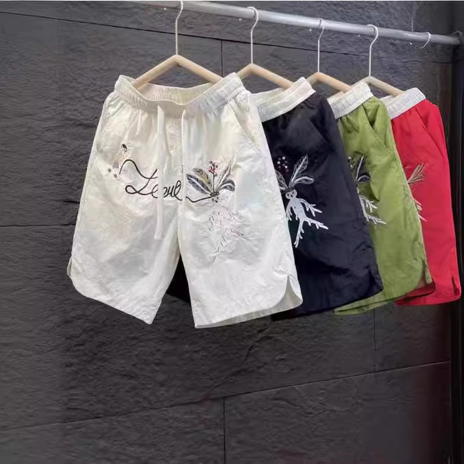 Trendy Brand Men's Casual Shorts Fashion Straight All-match Five-point Pants Summer Thin Beach Pants Fashionable Loose Shorts