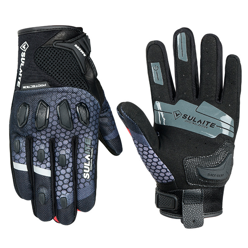 Guantes de Ciclismo de malla transpirable de verano guantes de ciclismo pantalla táctil resistente a las caídas equipo de protección de carreras de motos