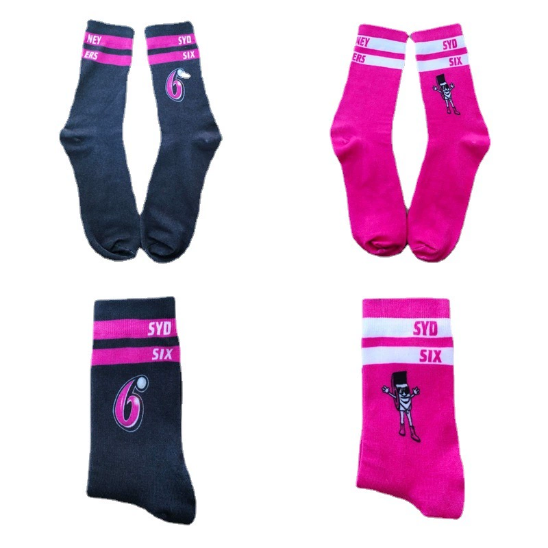 LT Европейские и американские женские модные носки Носки с принтом Носки средней длины Модные носки для пары Модные уличные носки в стиле хип-хоп Модные носки