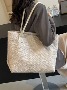 Polyurethane woven extra large capacious one-shoulder bag, storage system