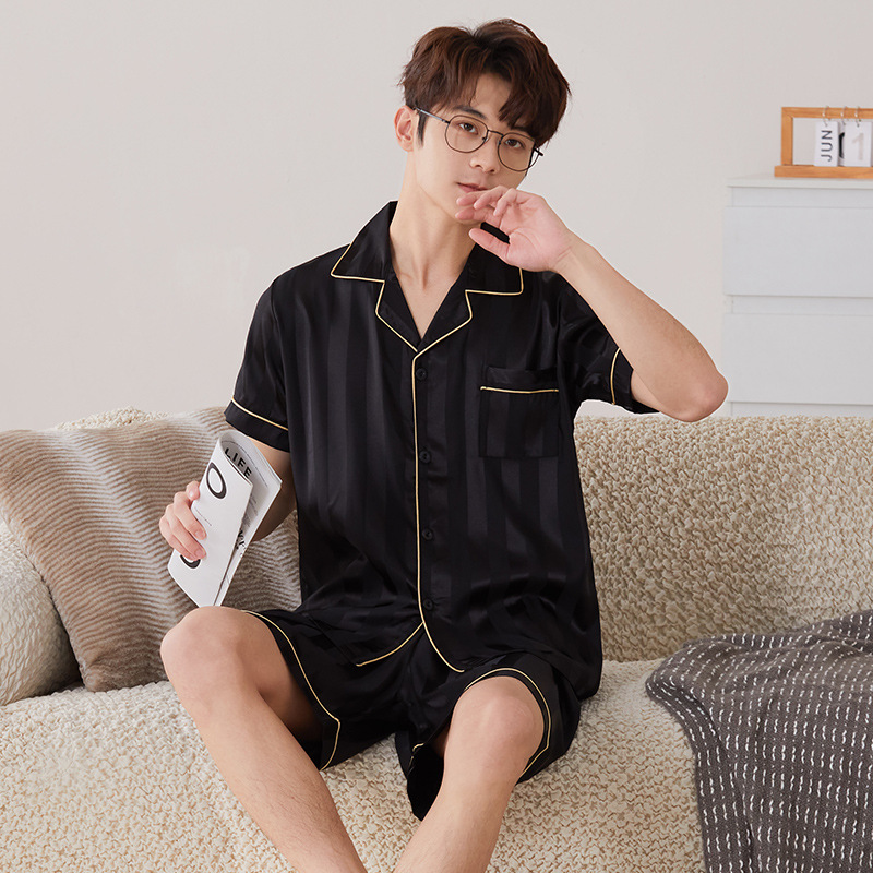 SX--더블 쇼트 스타일 [줄무늬 블랙 아이스 실크 스타일]