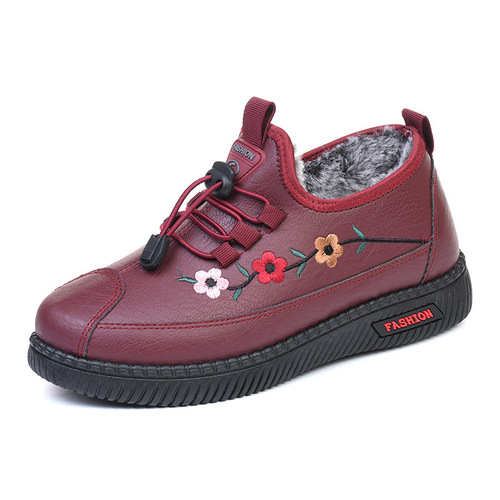 New winter mother's cotton shoes for women with velvet and thickening to keep warm and soft-soled, waterproof and non-slip, middle-aged and elderly snow boots