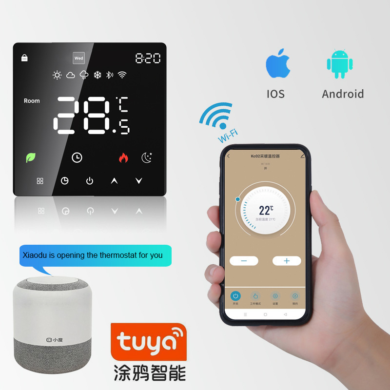 Wifi Smart Electric Floor Heating Thermostat, Household Water Heating Wall-Mounted Boiler, Remote App Constant Temperature Control Panel Manufacturer Wifi Smart Electric Floor Heating Thermostat, Household Water Heating Wall-Mounted Boiler, Remote App Constant Temperature Control Panel Manufacturer