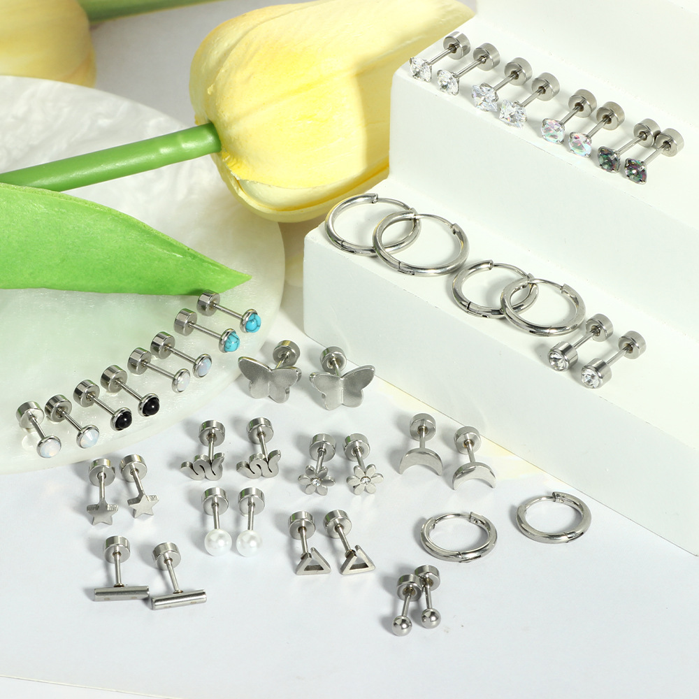 Labret piercing jewelry detail image