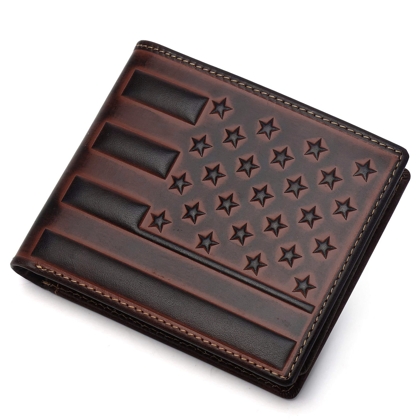 Amazon Flag Wallet Hombres gran capacidad RFID anti-robo Wallet multi-tarjeta