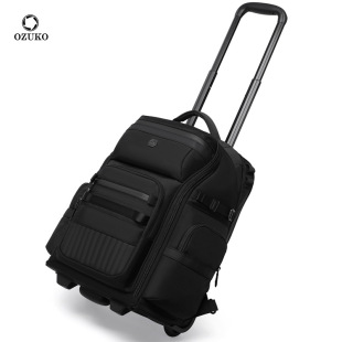 Ozuko Boarding Trolley Bag Men's Travel Backpack Multi-Functional Large Capacity Short-Distance Business Waterproof Backpack