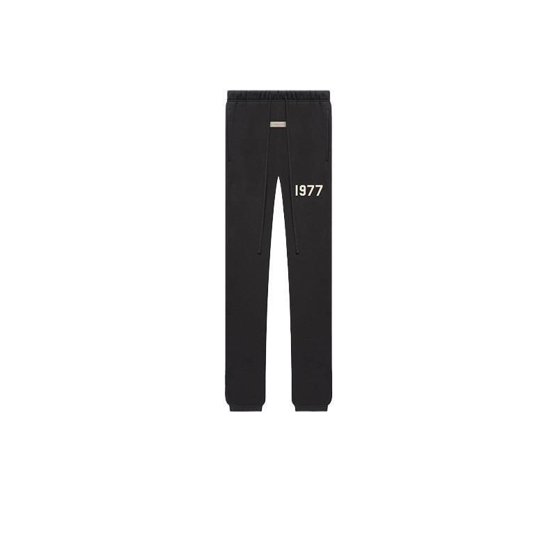 Sweatpantss22 Essentials 1977 Flocked Cuffed Pants Sweatpants Men's Ready-Made High-Waisted Cotton