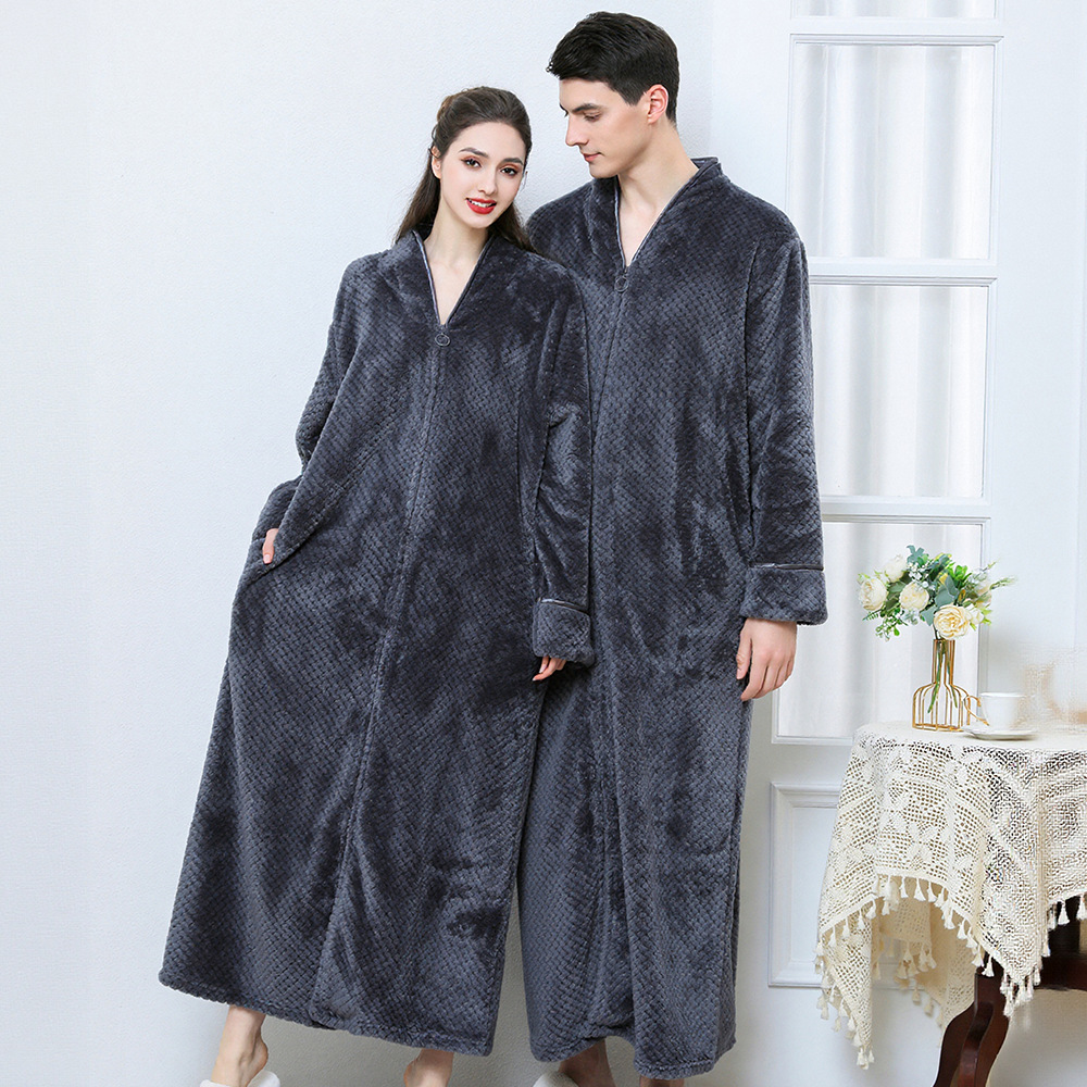 Bata de Baño de Franela Térmica para Hombre Franela Térmico y Espesado para Dormir en Invierno image 6