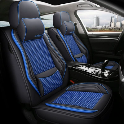 Universal Car Seat Cushion for – Four Seasons Pad - black-blue-solid-waist-standard-version