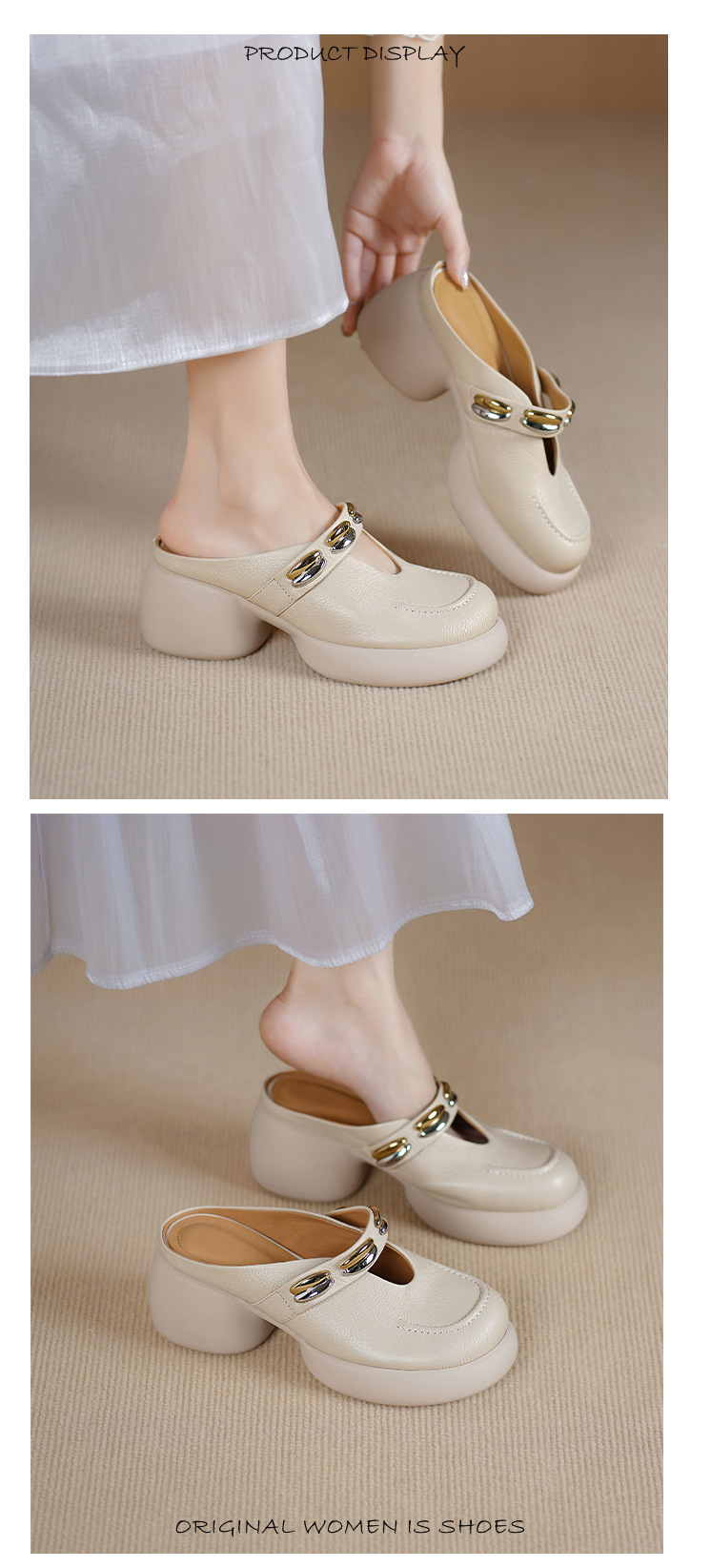 Dép sandal cao gót nữ mũi kín gót hở đế dày 7 cm — đen chi tiết 6