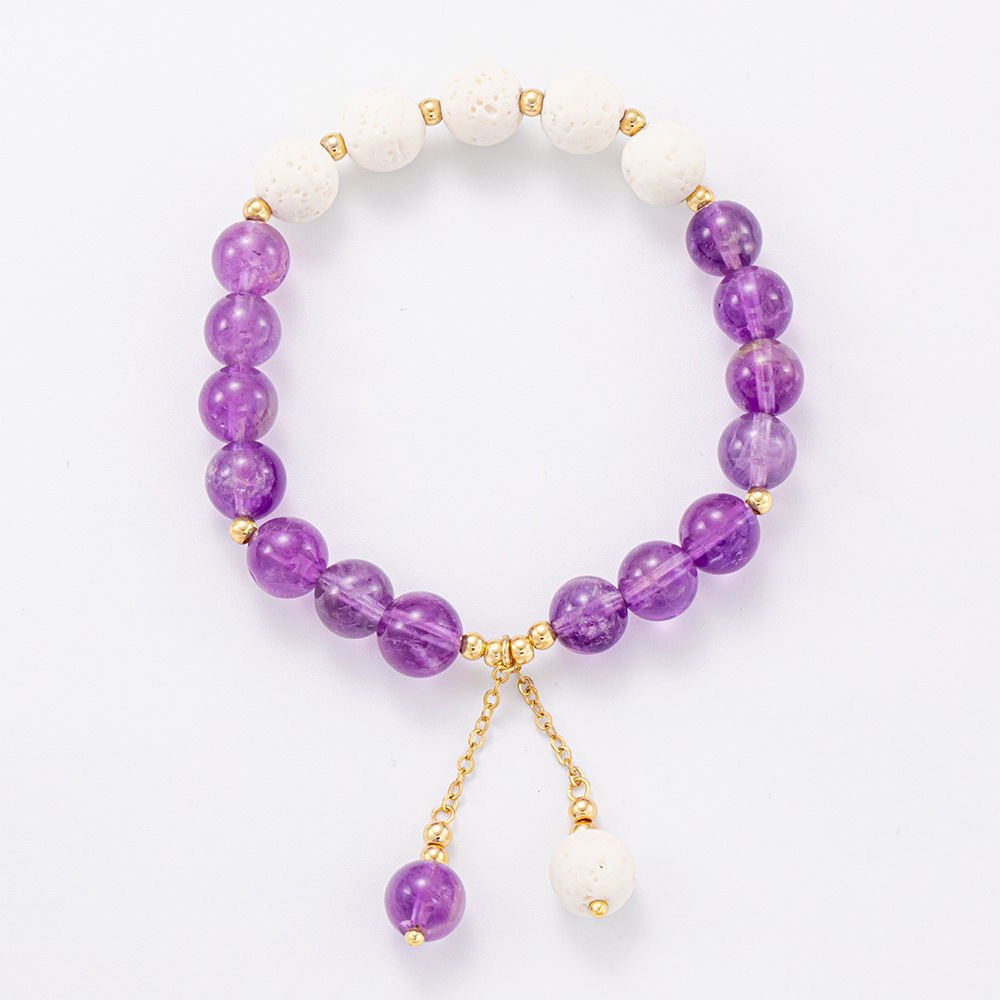 Amista natural de Uruguay pulsera de piedra volcánica de cristal minimalista para mujeres estudiantes de oficina pulsera de regalo para amigos