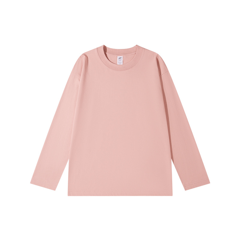 230 gramos de camiseta de manga larga, ropa de algodón personalizada, logotipo de impresión personalizado, camiseta de publicidad de cuello redondo