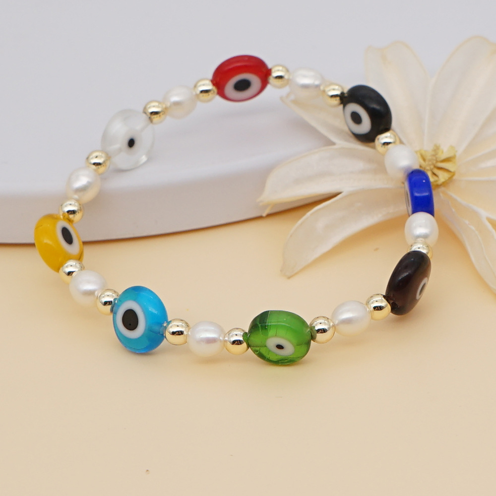 Nihaojewelry Bohemian Style Pearl Eye Beads Bracelet Jewelry Wholesale display picture 4