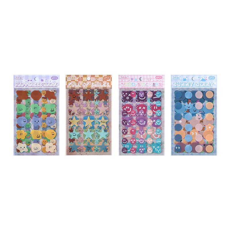 Etiquetas dulces transparentes pegatinas impermeables para mascotas diy diario pegatinas transfronterizas morandi color pegatinas de humor