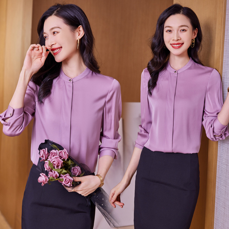 Spring elegant fashionable silk shirt