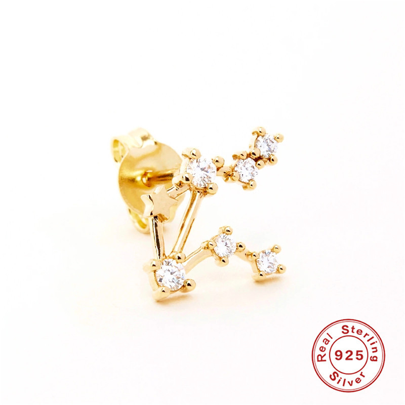 5g Weight Artificial Rhinestones Inlay Material Ear Studs Classification 1 Piece Quantity Street Occasion 925 Sterling Silver Material Geometric Pattern Women'S Gender Plating Design Sweet Style 1 Piece 925 Sterling Silver Artificial Rhinestones Geometric Ear Studs 20