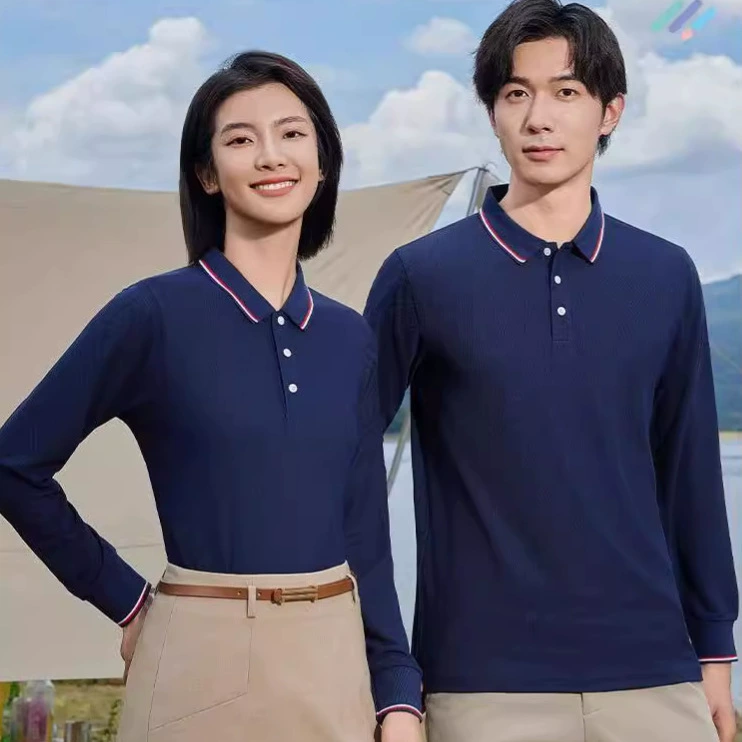 Осенняя и зимняя рубашка поло с длинными рукавами на заказ рабочая одежда