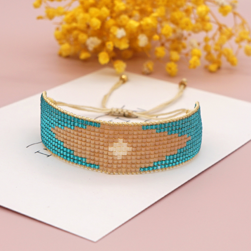 geometric miyuki beads handmade woven ethnic style wide bracelet wholesale jewelry Nihaojewelrypicture37