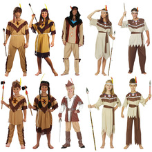 儿童节成人男印第安原始野人服装 女童cosplay土著猎人小品演出服