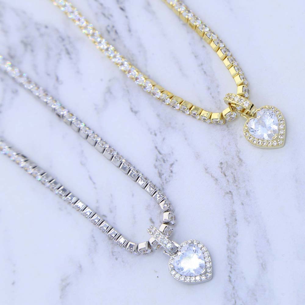 N637 铜 3mm锆石链 41+10cm $15.99 包