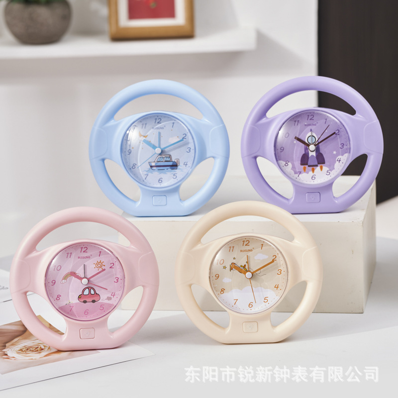 Fábrica directa de dibujos animados con luces nocturnas volante despertador para niños y estudiantes relojes especiales lindos silenciosos despertadores en línea