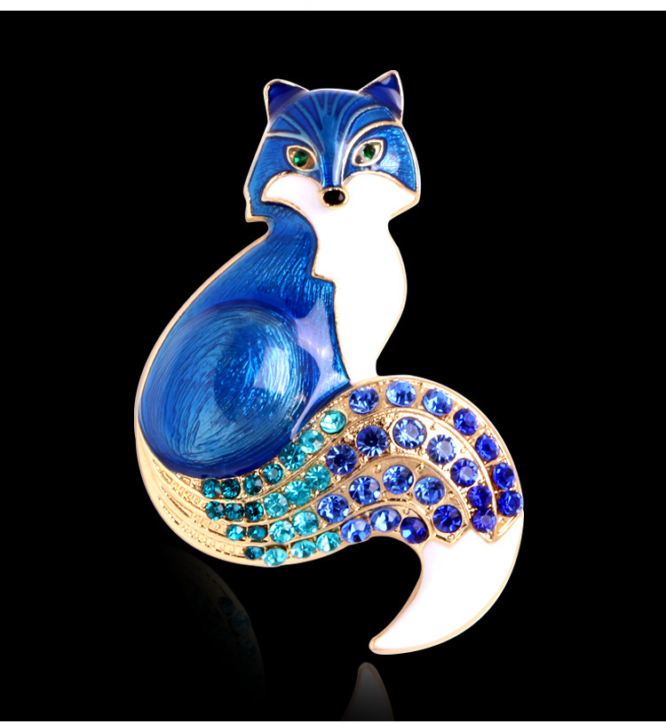 20g Weight Rhinestones Inlay Material Elegant Cute Pin Fox Alloy Plating Inlay Rhinestones Women's Brooches