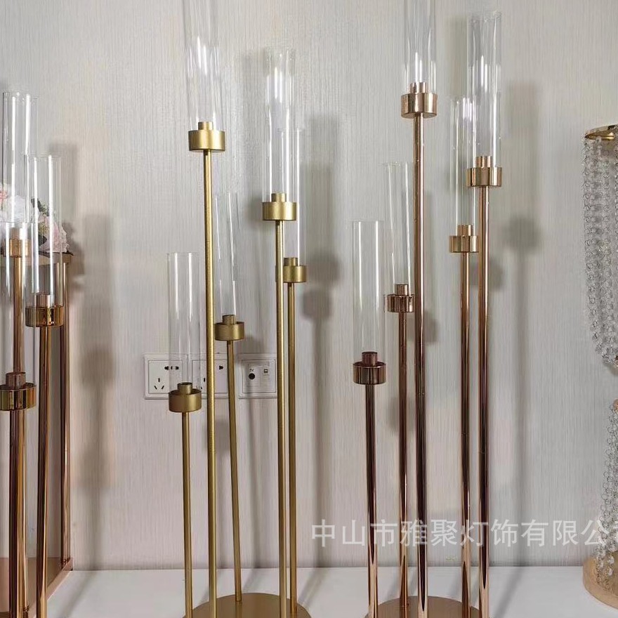 7017-5 Camino de candelabro de backgammon con cabeza principal/Oro-1,15 m