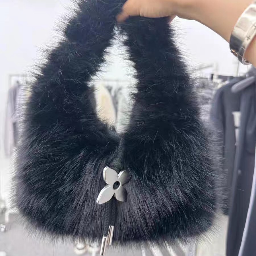 재고 SMFK 돌 가방 스몰 사이즈 푹신한 핸드백 흑백 회색은 3 색 가방 24 겨울 새