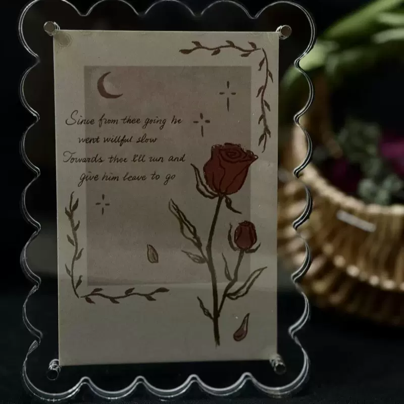 亚克力跨境异形强磁加厚相框10+10毫米桌面展示相框波浪照片摆 台