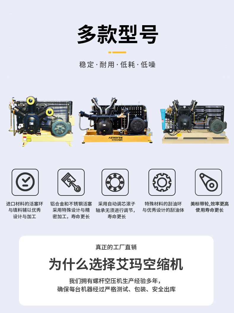 Emma medium Press air-cooled water-cooled 30-40kg bottle blowing special air compressor efficient and convenient mute