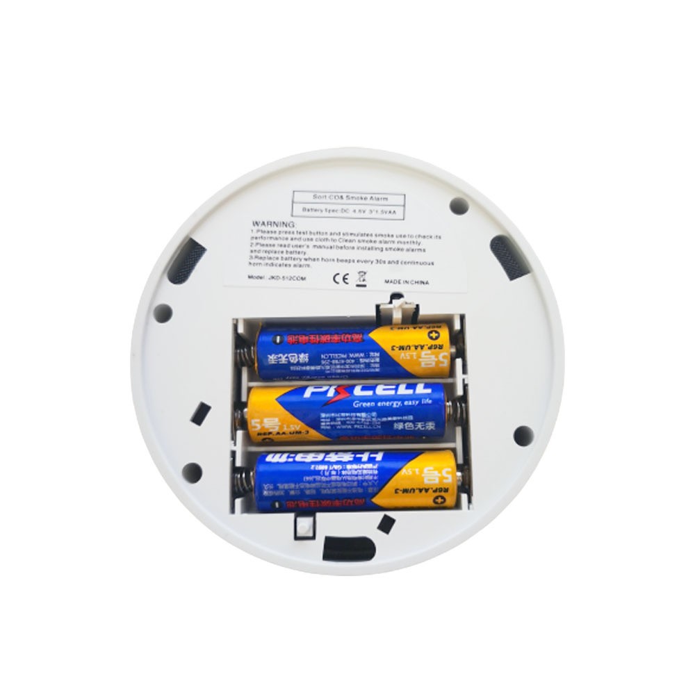 Carbon monoxide & smoke alarm (with battery lens)
