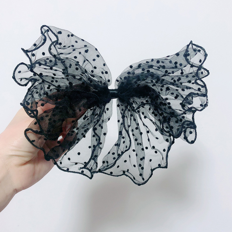 Nueva primavera y verano negro malla arco grande horquilla internet celebridad ins clip superior accesorios para el cabello super hada espalda cabeza chica accesorios para el cabello