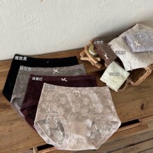 贝莱娅9011内裤中腰透气蕾丝弹力三角裤蕾丝舒适透气批发