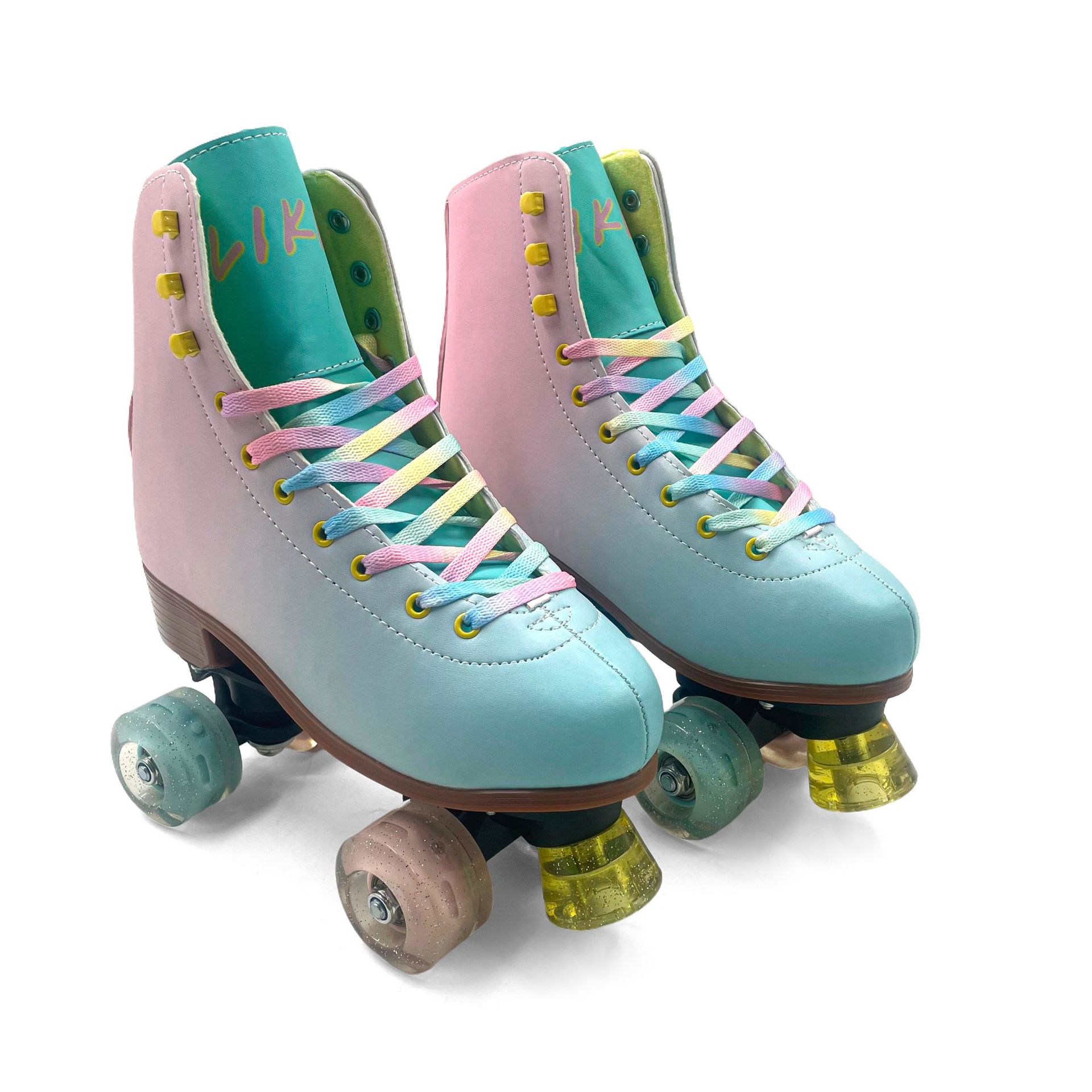 Factory Direct Sales of New High-Quality Gradient Double-Row Roller Skates, Colorful Adult Figure Skating Shoes for Beginners and Professionals