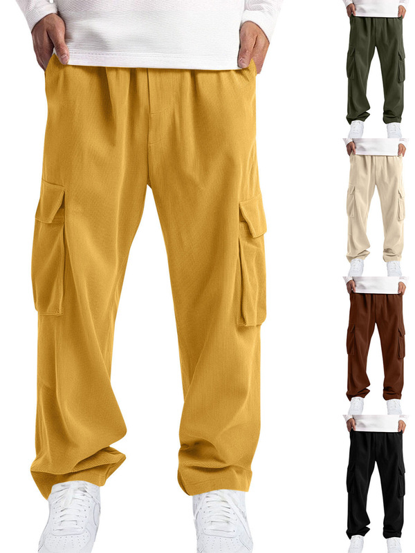 2025 Cross-Border Hot Selling Men's Casual Sports Fashion Corduroy Jogging Cargo Pants