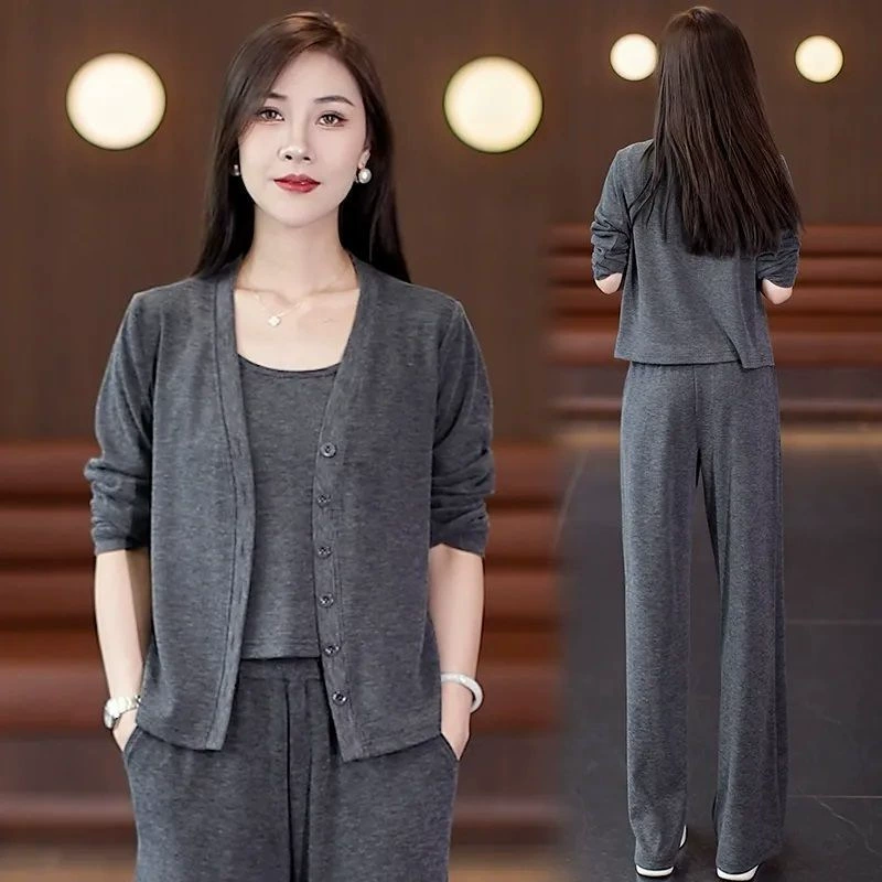 2024 осень новый модный повседневный набор из трех частей