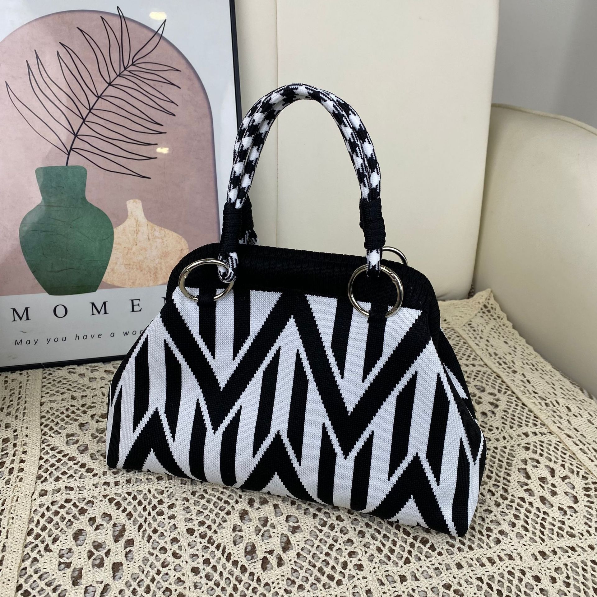 Coreano ins zhong nicho lindo bolso de teléfono móvil de punto nuevo bolso de punto bolso de cambio de mujer bolso de bolso de galleta bolso de bolso nuevo