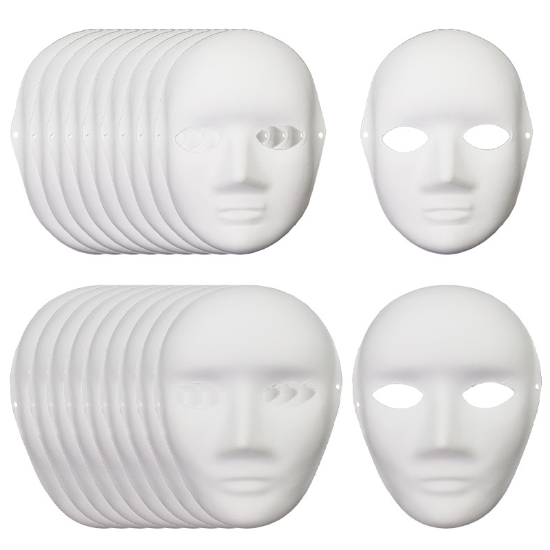 Amazon venta caliente Halloween blanco máscara de pulpa para hombres y mujeres fiesta veneciana máscara de mascarada