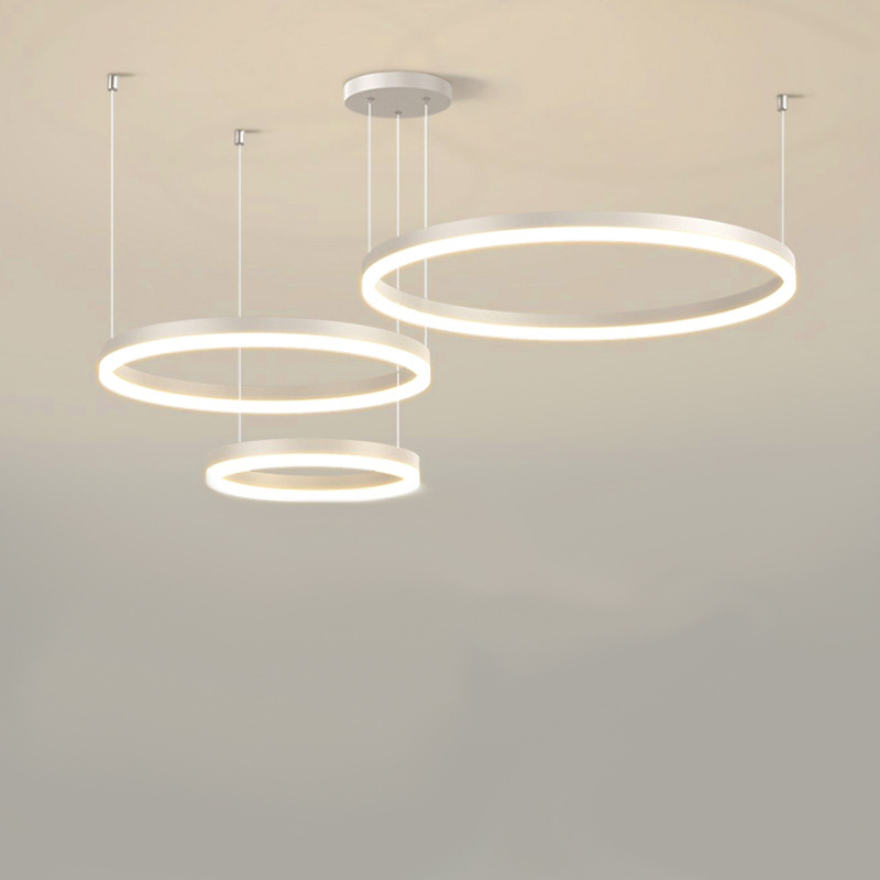 2025 atmósfera anular sala de estar lámpara de la sala de comedor círculo lámpara de la mesa moderna simple de bajo perfil lámpara de lujo ligera