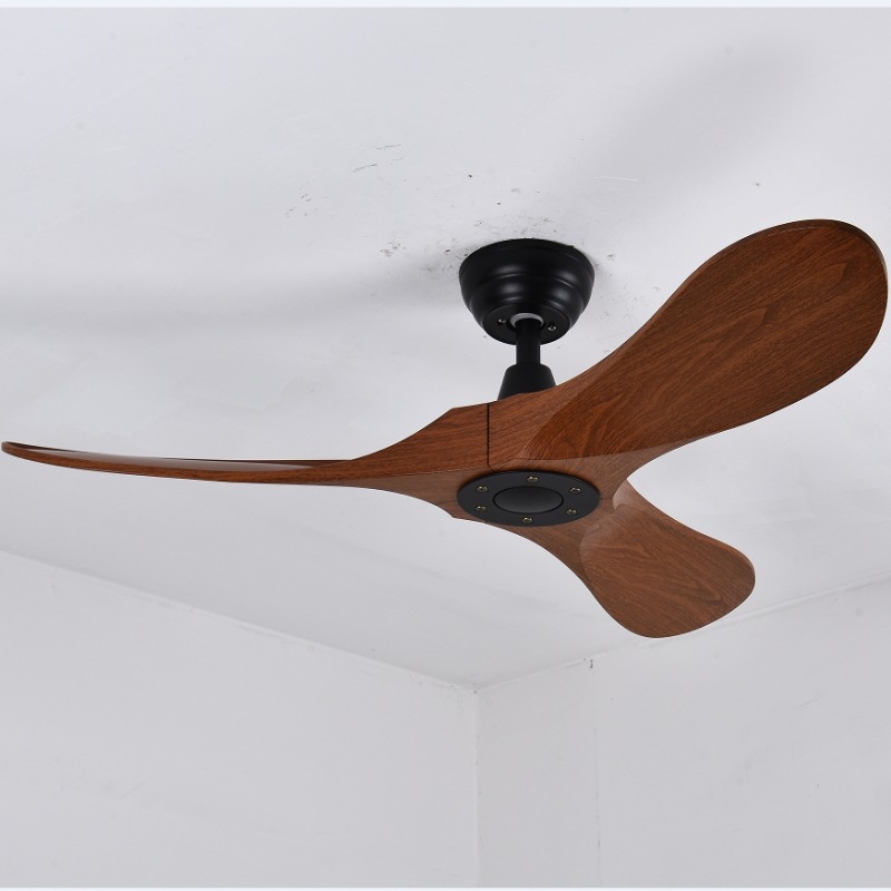 New style fan lamp, Nordic home living room commercial antique restaurant export wood grain electric ceiling fan lamp