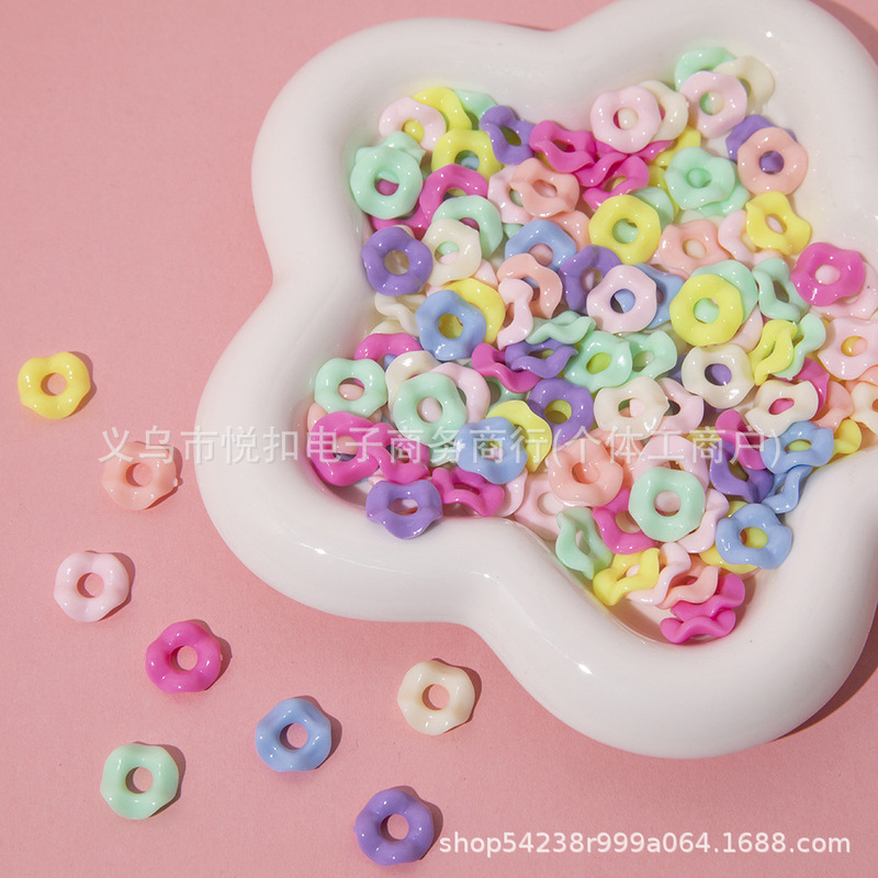 Macaron Wave Stackle Straight Hole Beads DIY Handmade Accessories Mobile Phone Chain Hair Rope DIY Mobile Phone Jewelry Beads